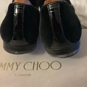Jimmy Choo Sloane loafers black velvet with glitter note toe caps. Jimmy Choo | Shoes | Jimmy Choo Sloane Loafers Black Velvet  main image 4